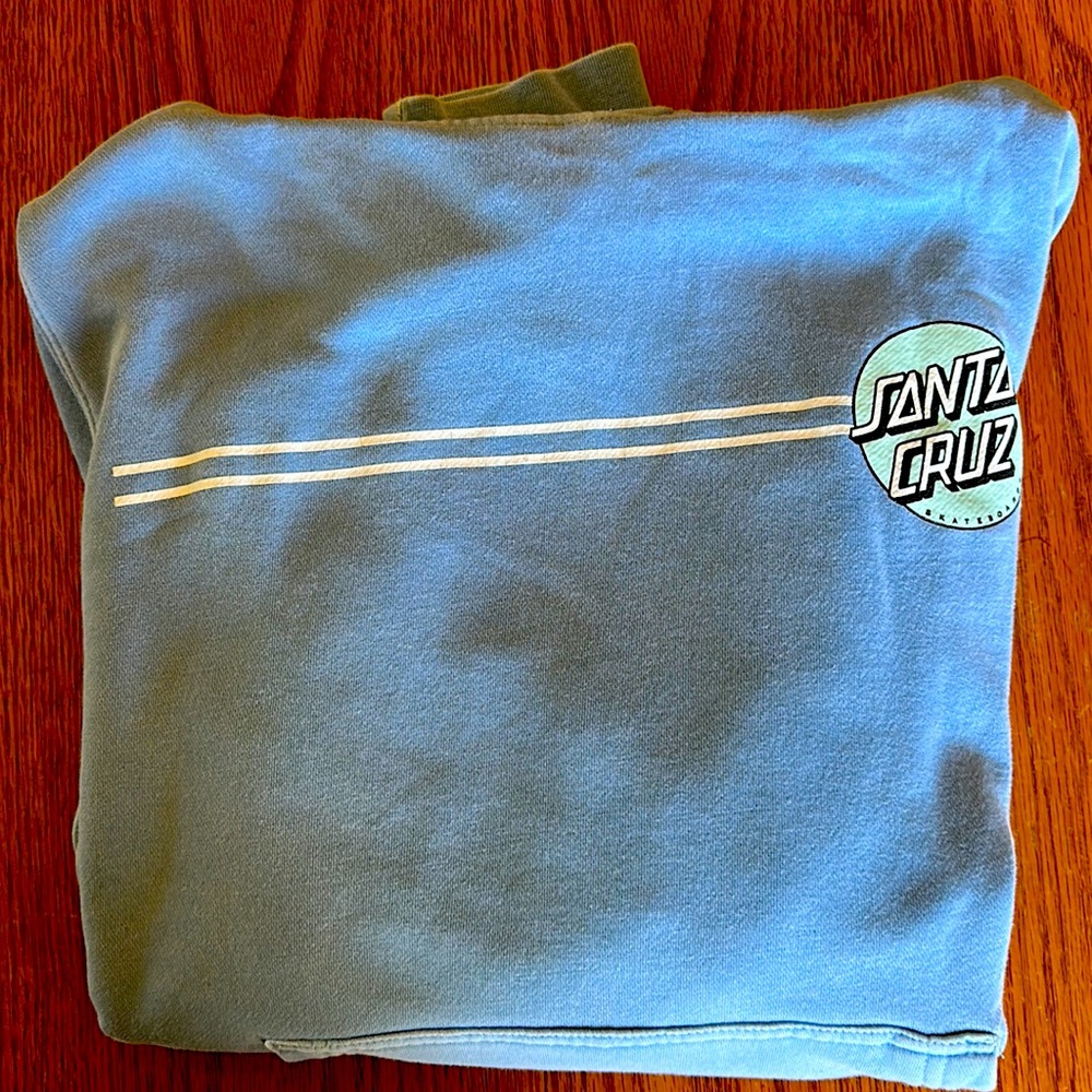 Santa Cruz Hoodie. Size Small. Light Blue.